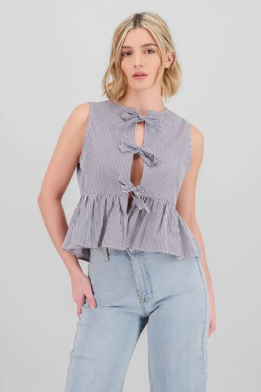 Blusa rayas detalle moños sold by Shasa