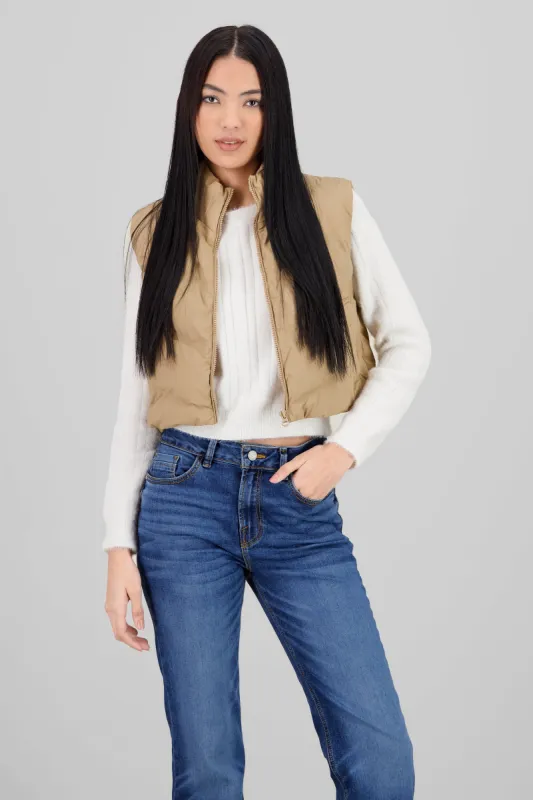 Chaleco corto capitonado liso sold by Shasa