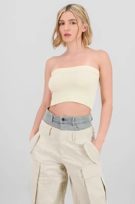 Top strapless liso sold by Shasa