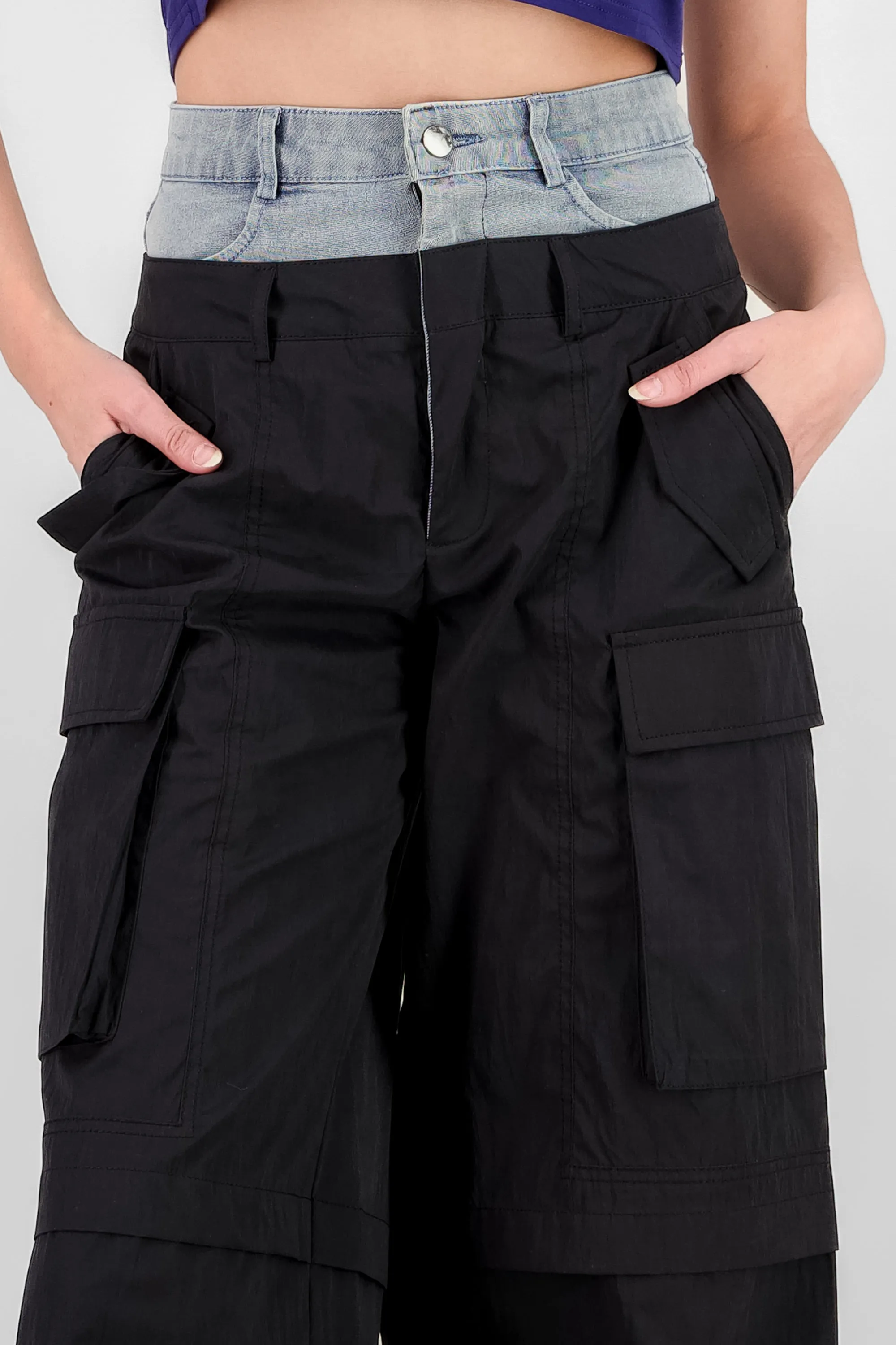 Pantalon cargo detalle pretina denim sold by Shasa product image thumbnail 5