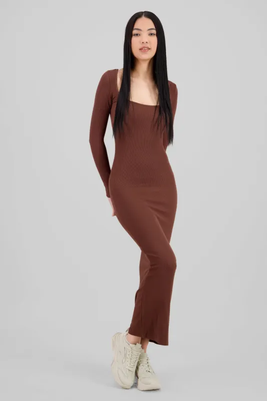 Vestido maxi manga larga liso sold by Shasa