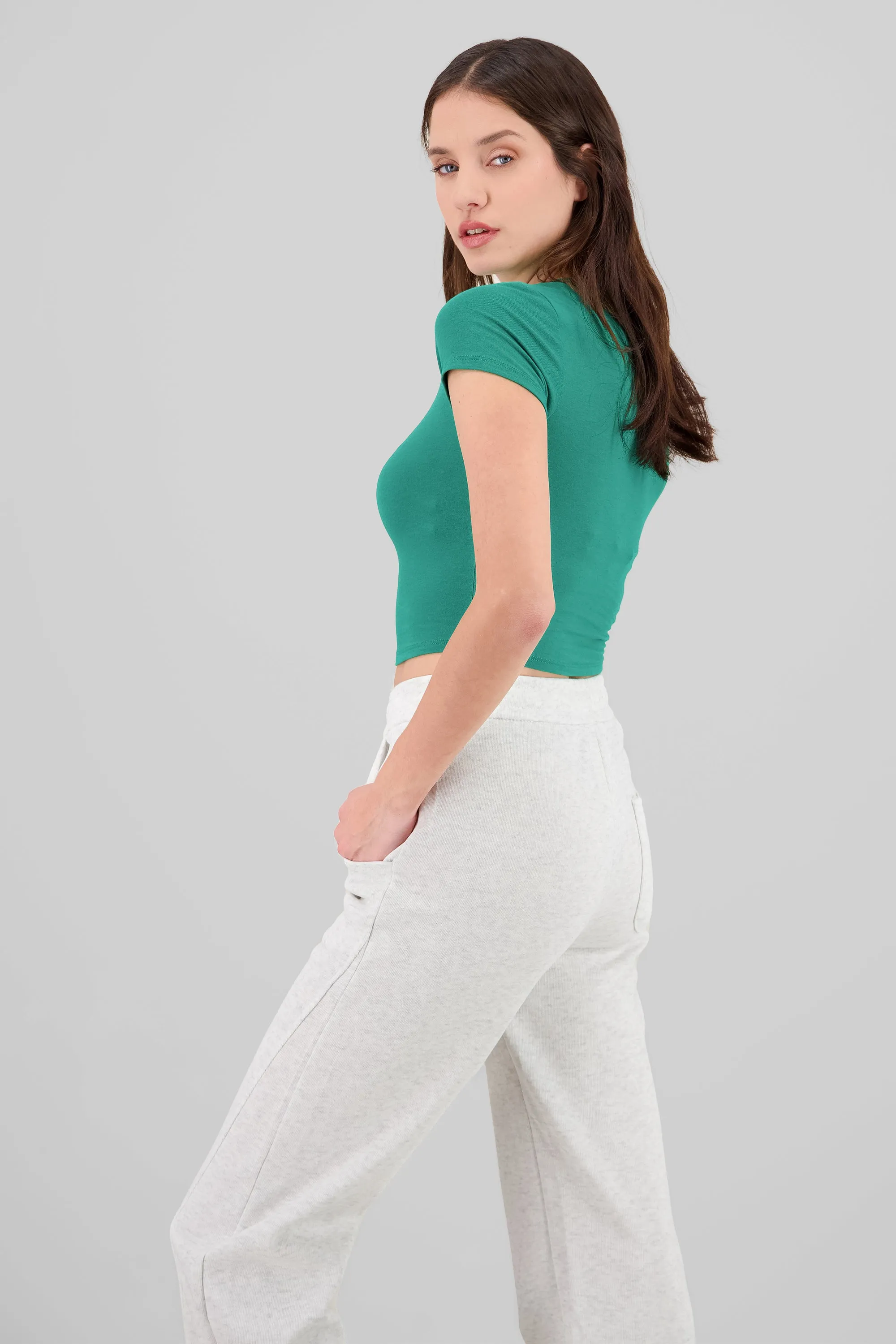 Top rib cuello redondo con manga orta sold by Shasa product image thumbnail 3