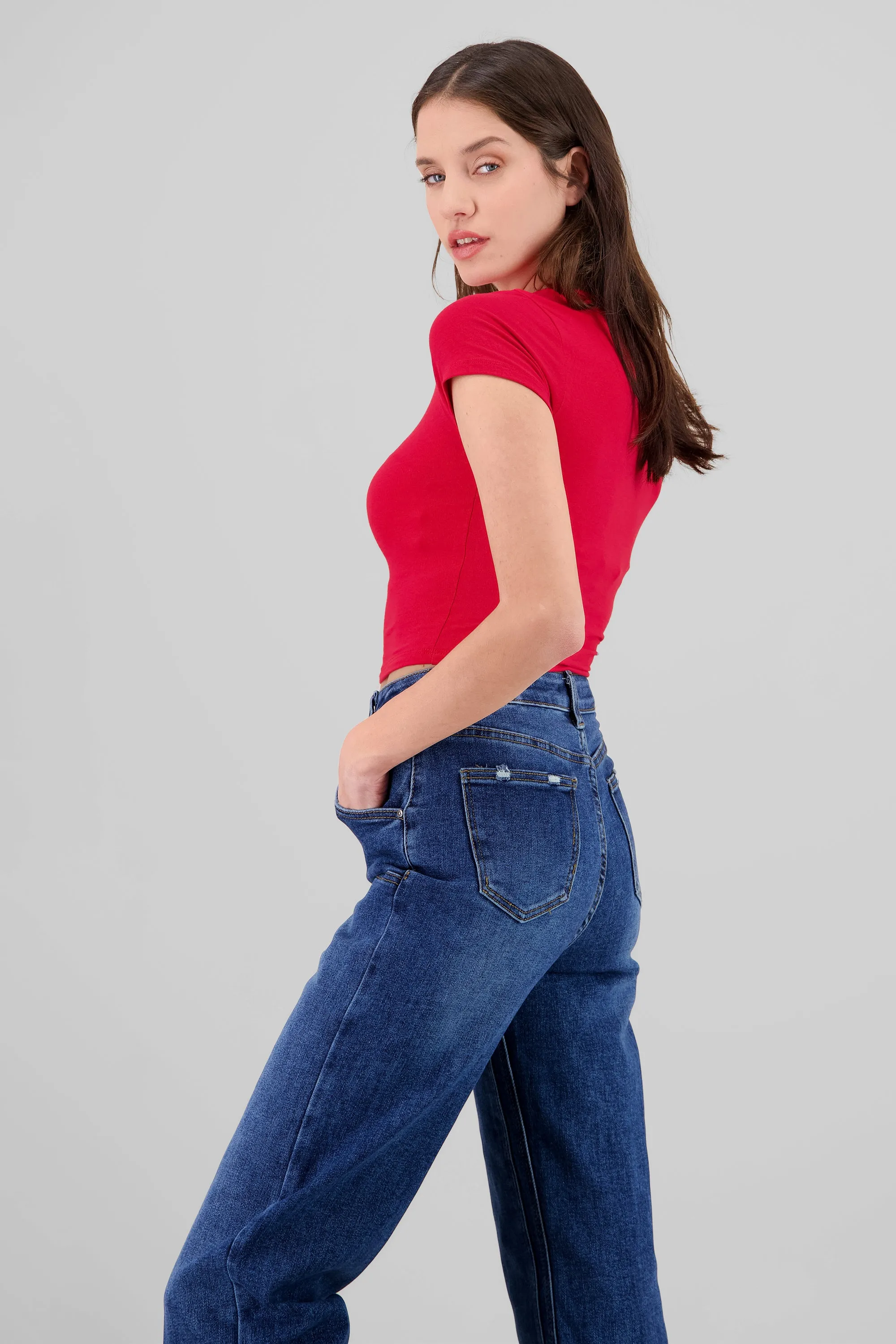 Top rib cuello redondo con manga orta sold by Shasa product image thumbnail 3