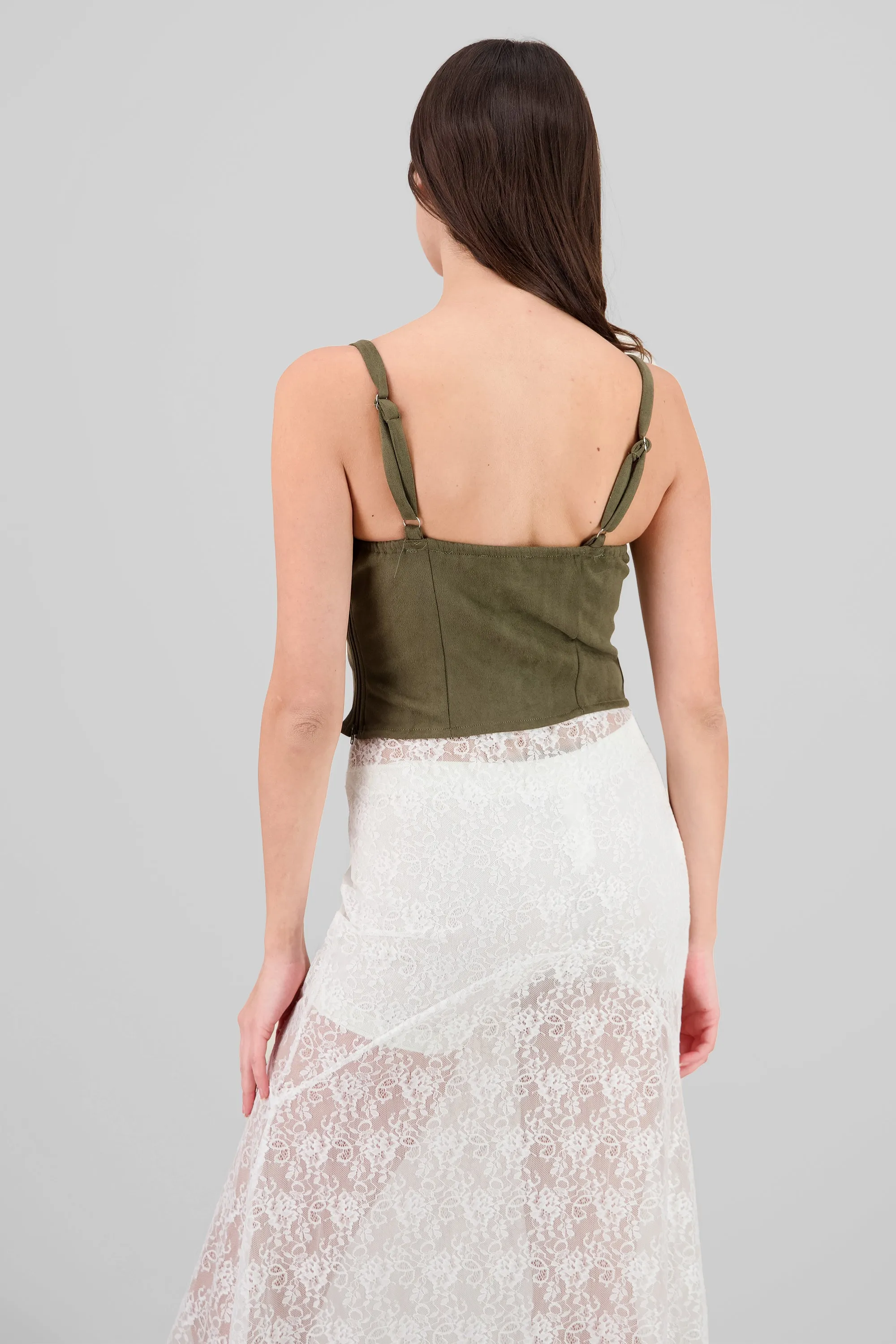 Blusa corset de gamuza con lace up sold by Shasa product image thumbnail 4