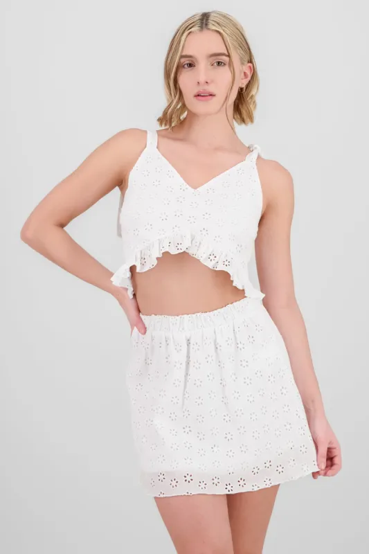 Crop top eyelet destalle olan sold by Shasa