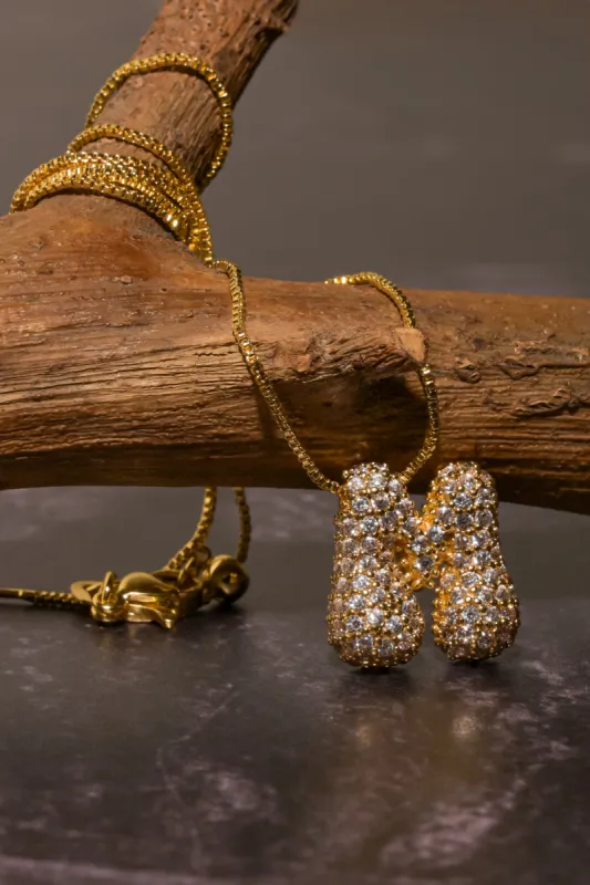 Collar inicial inflada con brillos sold by Shasa