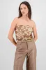 Top strapless drapeado mesh sold by Shasa
