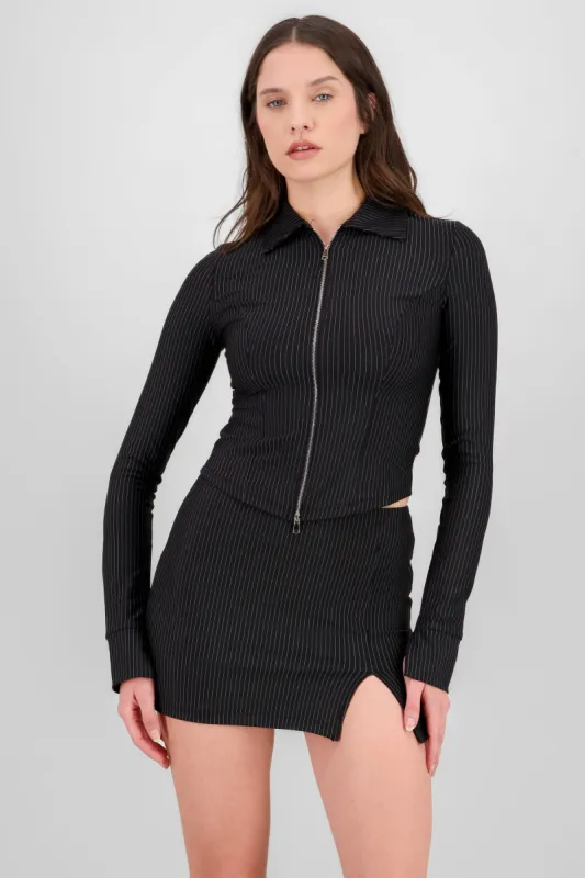 Camisa rayas sastre con cierre sold by Shasa