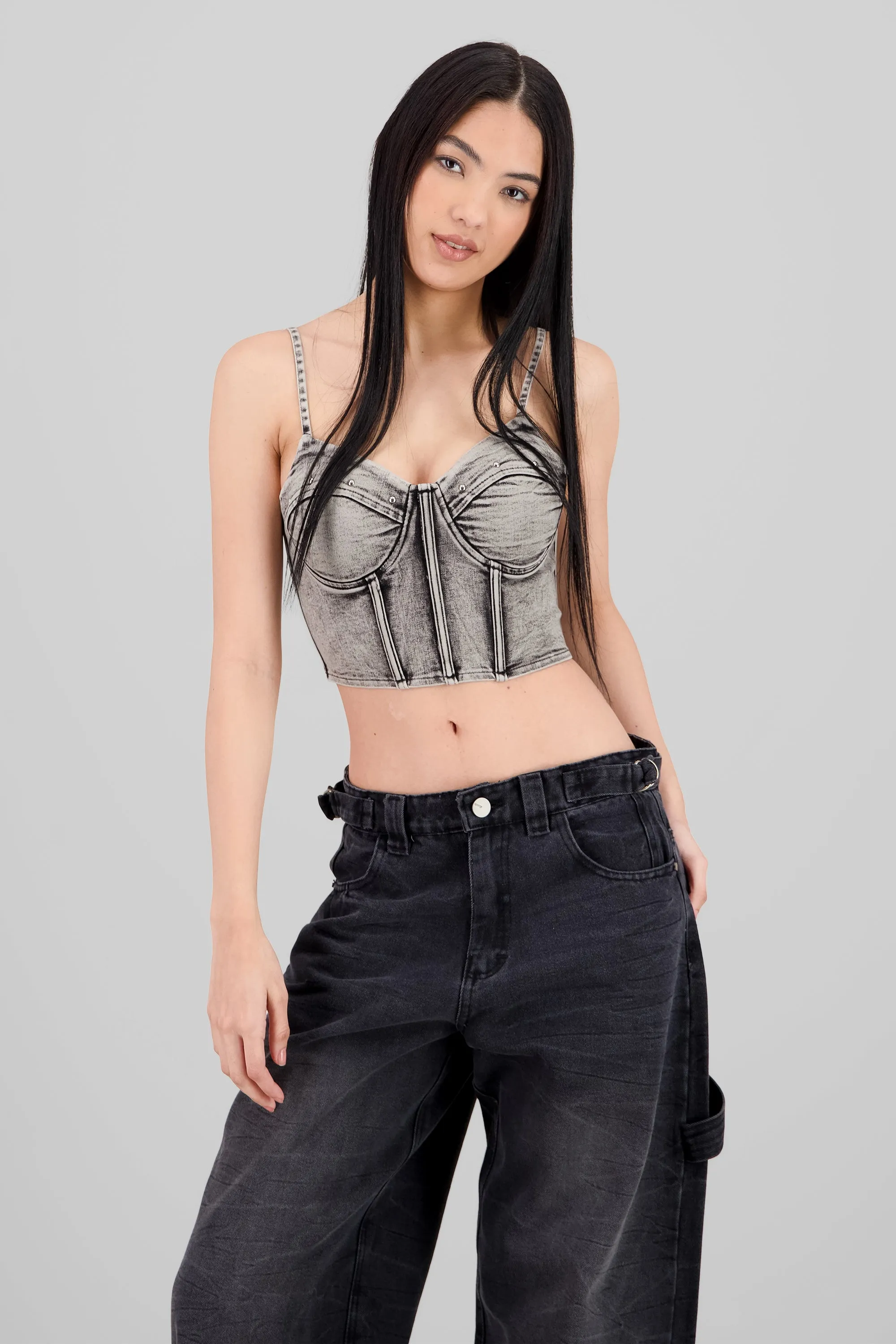Corset denim con estoperoles sold by Shasa product image thumbnail 2