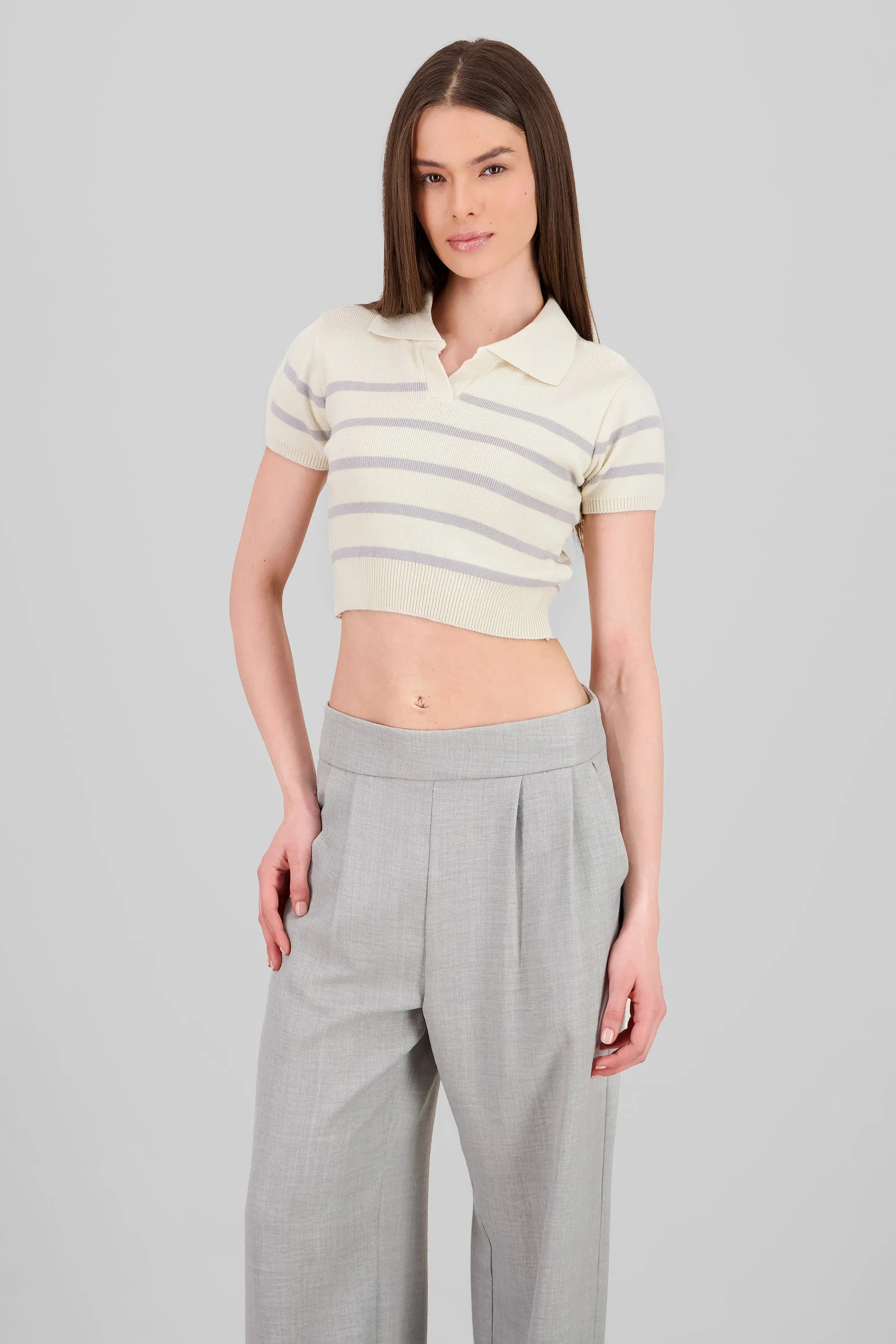 Top tejido cuello polo rayas sold by Shasa product image thumbnail 2