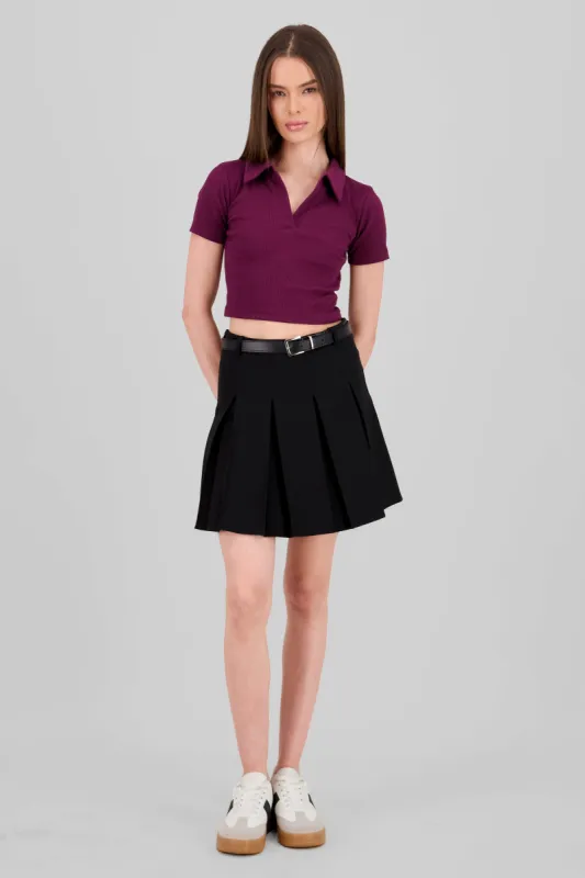 Mini falda tableada con cinturon sold by Shasa