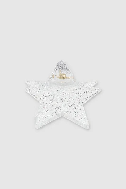 Pinza forma estrella glitter sold by Shasa
