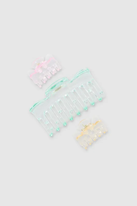 Set 3 pinzas transparentes sold by Shasa