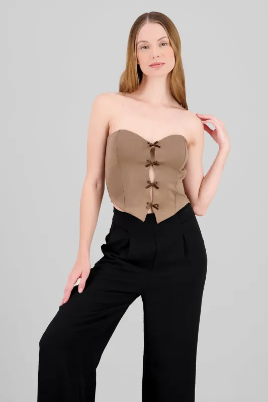 Top strapless detalle moños sold by Shasa