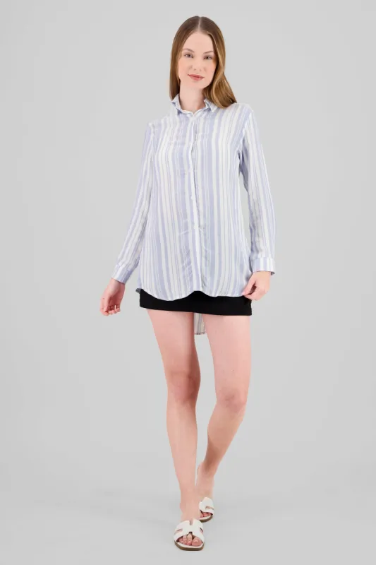 Camisa over manga larga rayas sold by Shasa