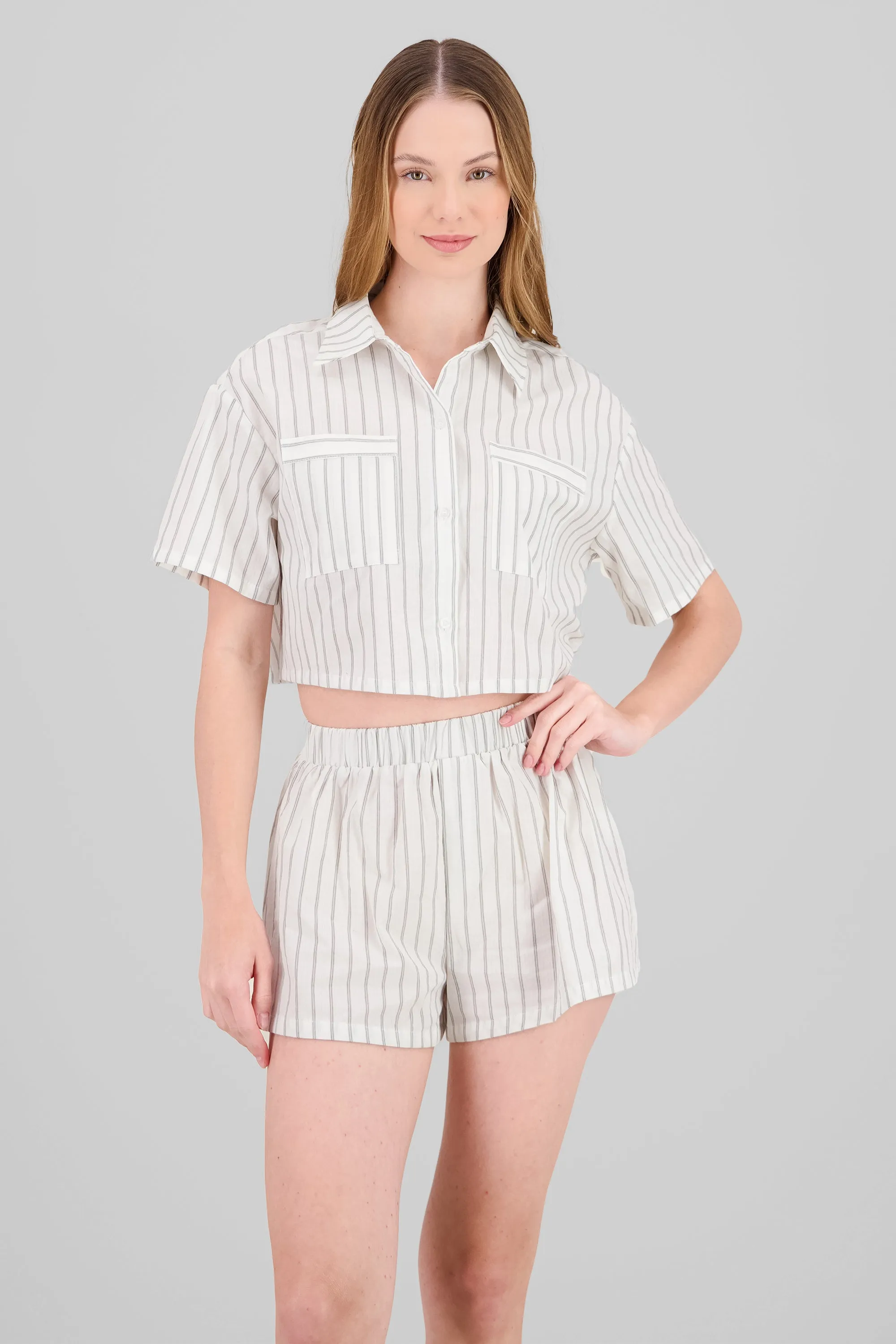 Camisa rayas manga corta sold by Shasa