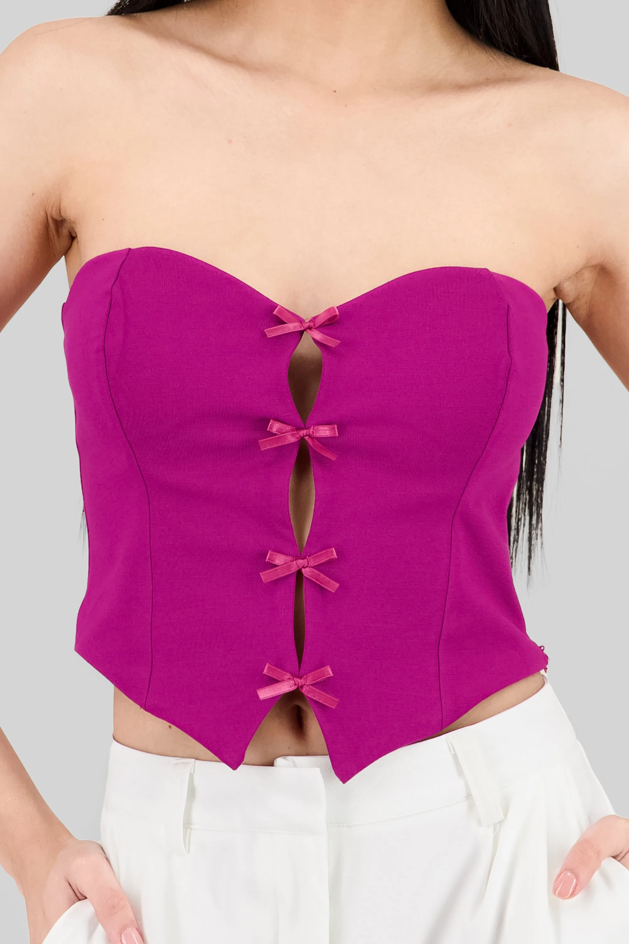 Top strapless detalle moños sold by Shasa product image thumbnail 5