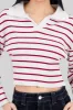 Sueter tejido cuello polo rayas sold by Shasa
