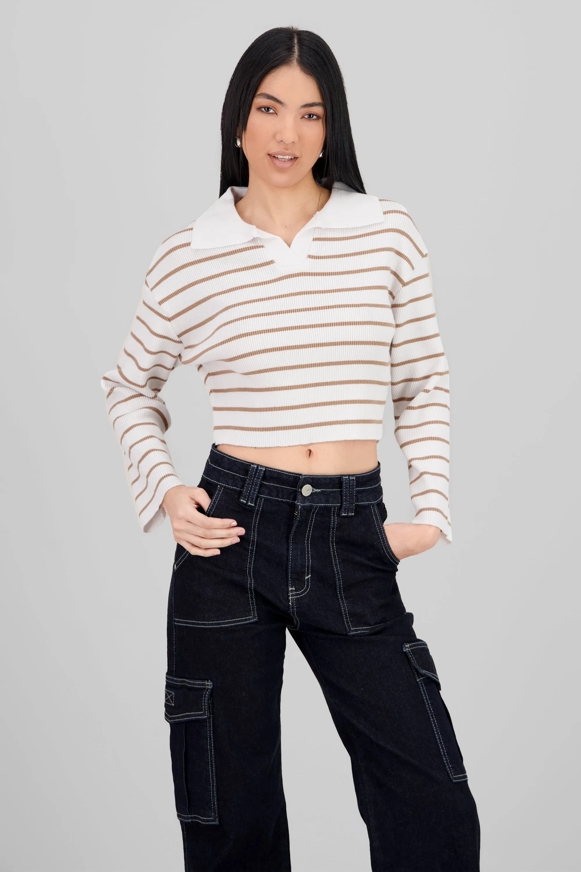 Sueter tejido cuello polo rayas sold by Shasa product image thumbnail 2