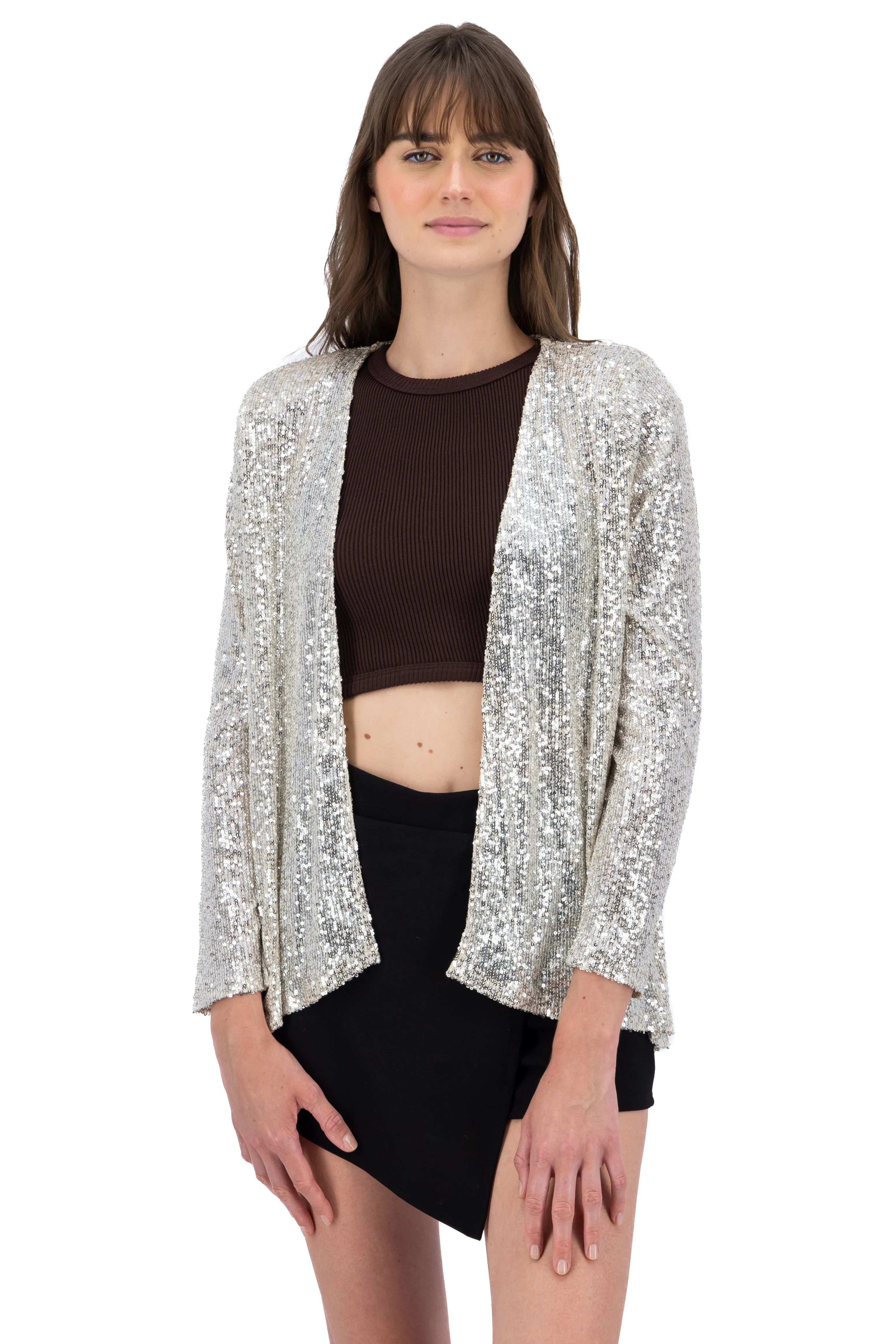 Cárdigan largo drapeado lentejuelas sold by Shasa product image thumbnail 2