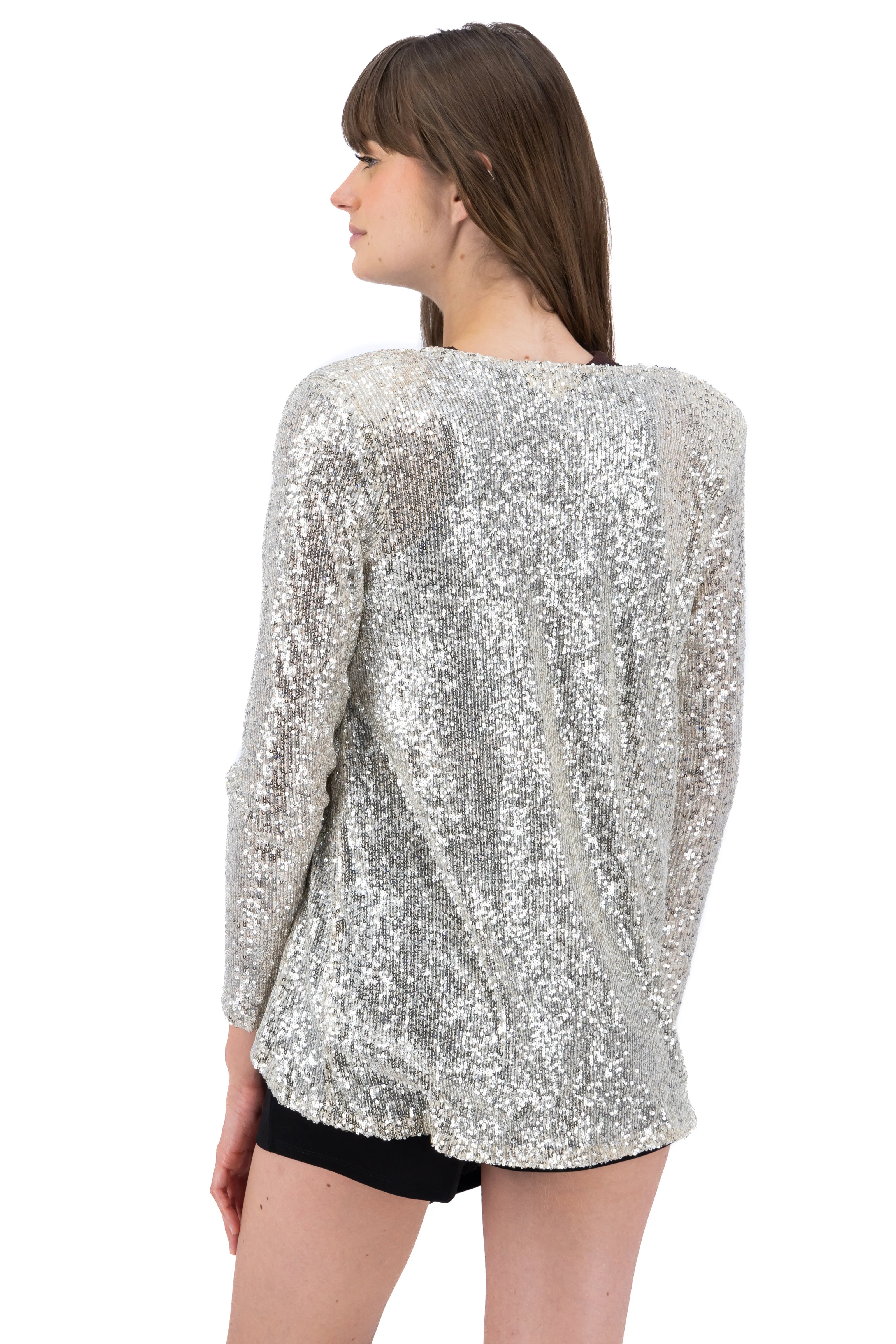 Cárdigan largo drapeado lentejuelas sold by Shasa product image thumbnail 4
