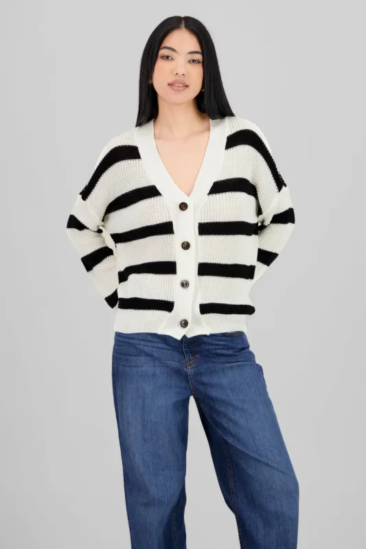 Cardigan tejido botones rayas sold by Shasa