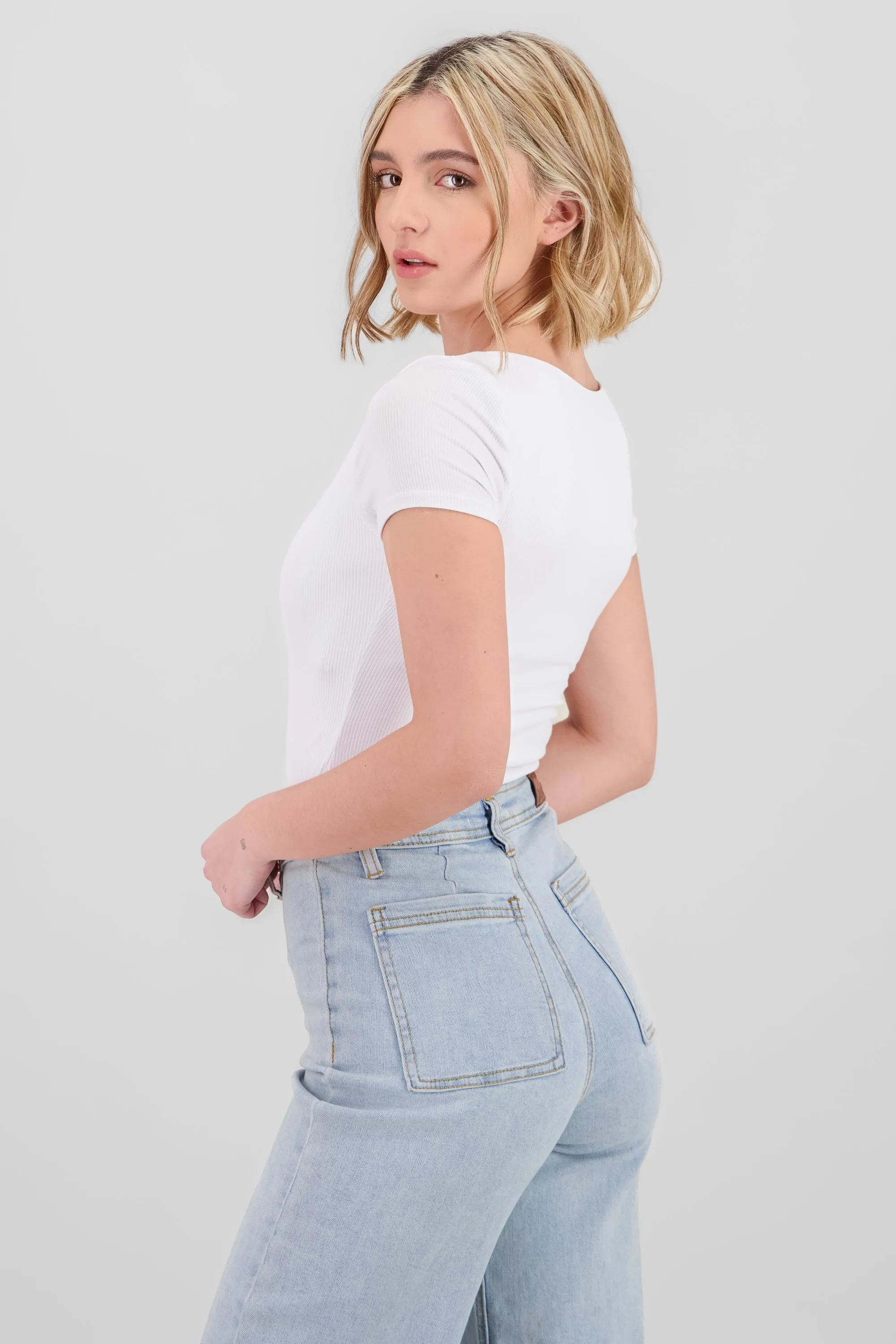 Body doble tela liso manga corta sold by Shasa product image thumbnail 3