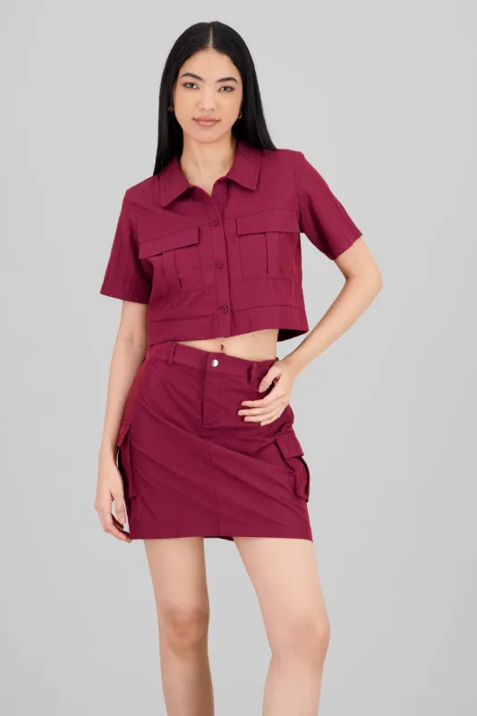 Camisa crop tacto peach sold by Shasa