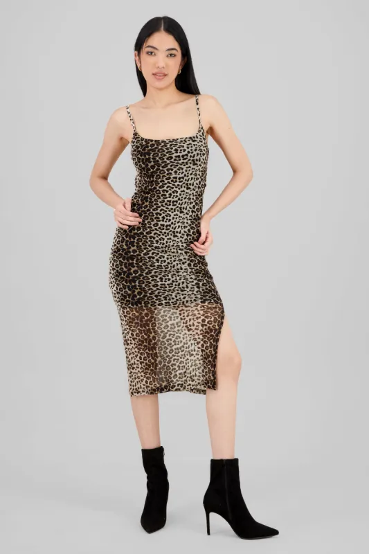 Vestido maxi tirantes animal print sold by Shasa