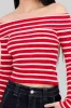 Top rayas off shoulder manga rayas sold by Shasa