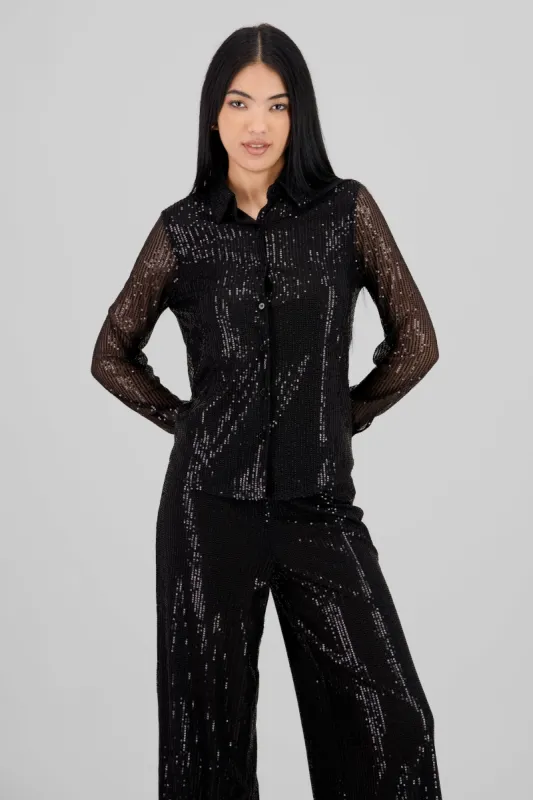 Camisa manga larga lentejuelas sold by Shasa