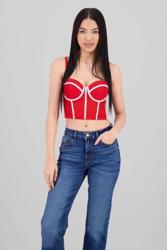Corset crop bies contraste sold by Shasa