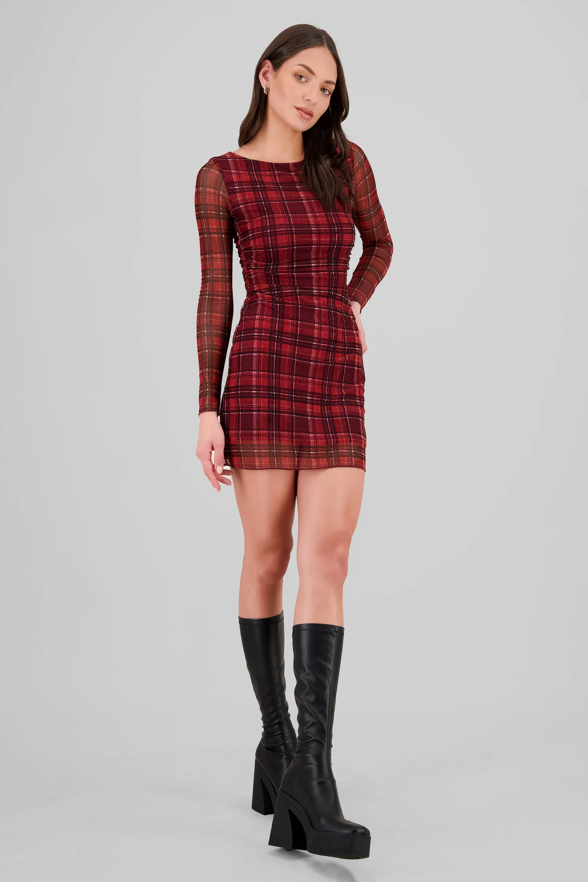 Vestido mini mesh cuadros sold by Shasa product image thumbnail 3