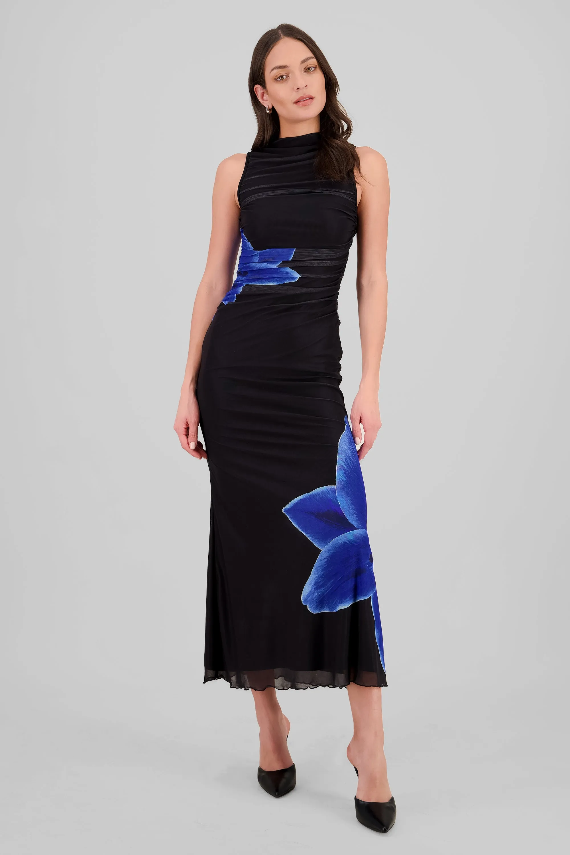 Vestido maxi de mesh estampado flores sold by Shasa product image thumbnail 2
