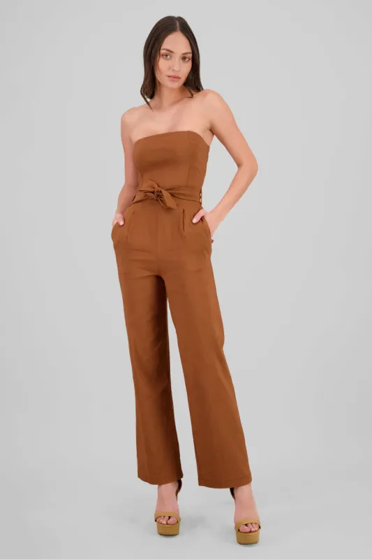 Jumpsuit strapless detalle cinturon sold by Shasa