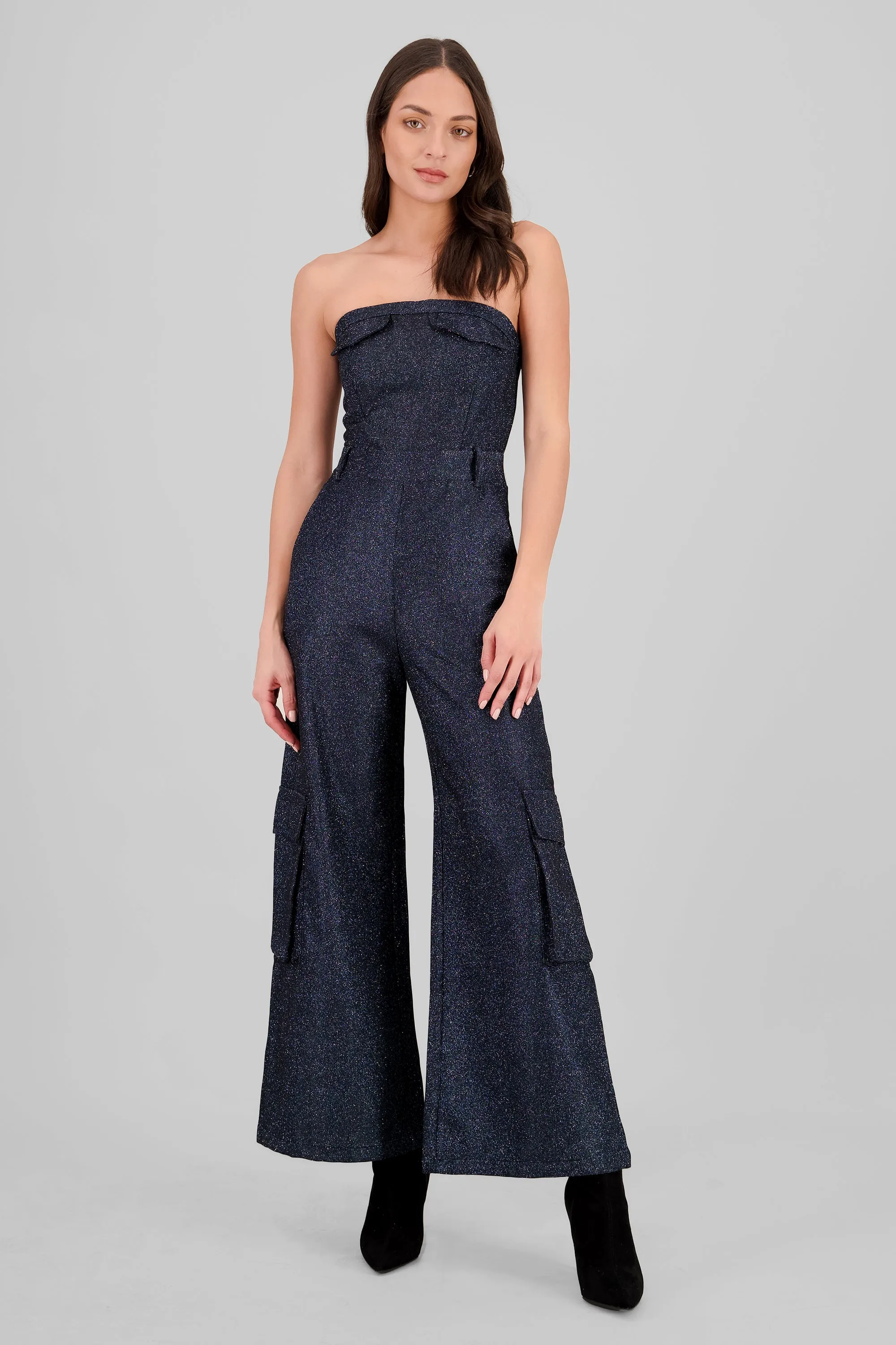 Jumpsuit cargo lurex sold by Shasa