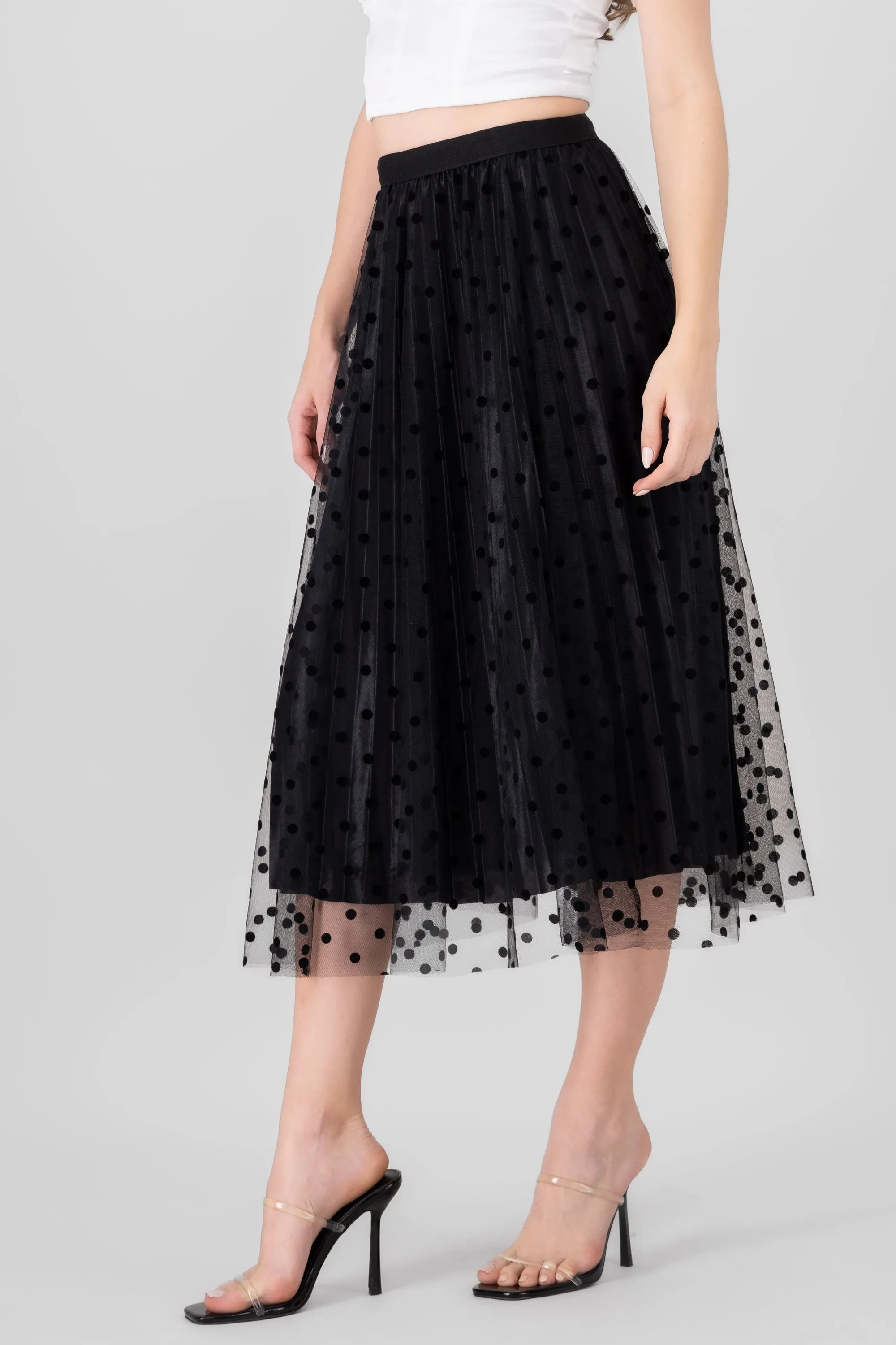 Falda midi puntos flock sold by Shasa product image thumbnail 3