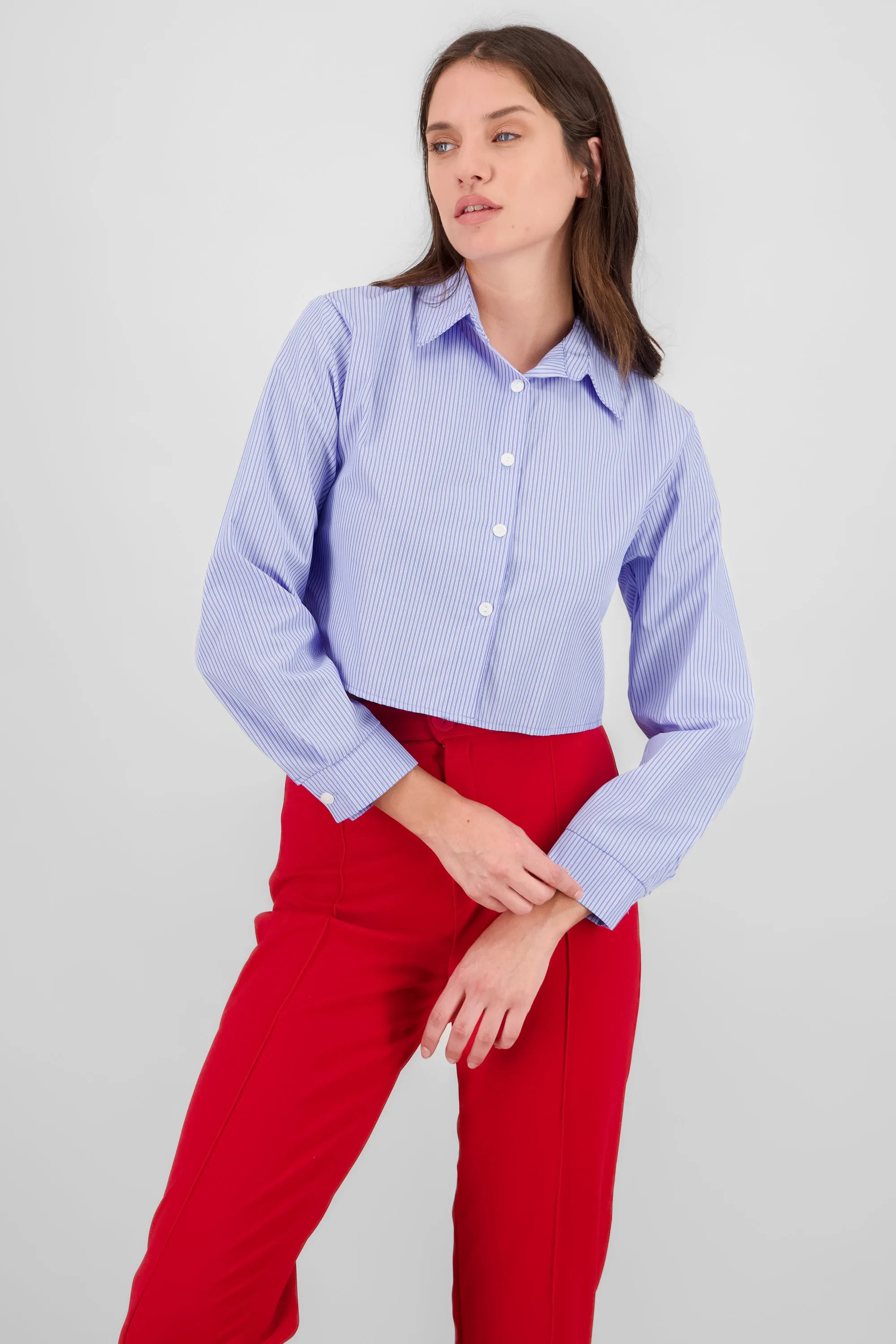 Camisa crop manga larga rayas sold by Shasa product image thumbnail 2