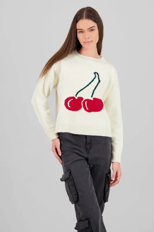 Sueter tejido corto cereza sold by Shasa