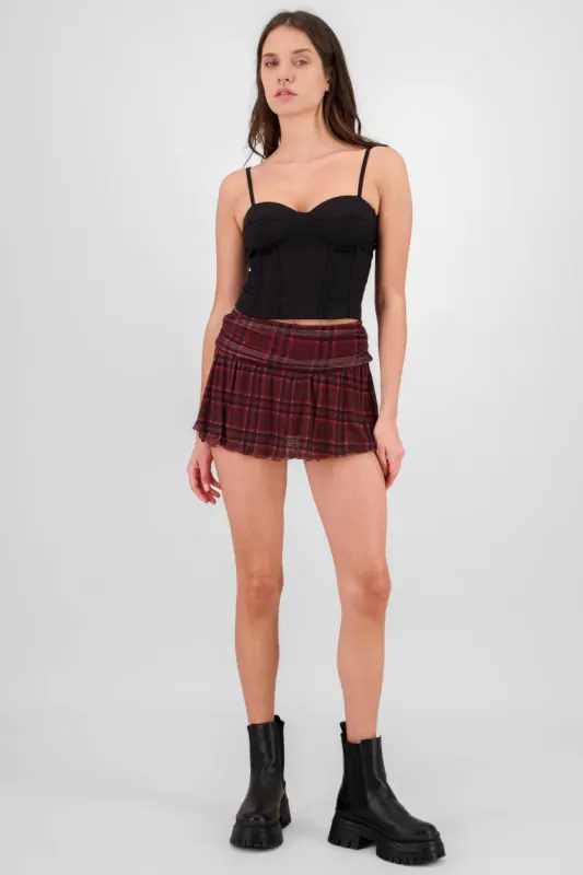 Falda mini olanes mesh cuadros sold by Shasa