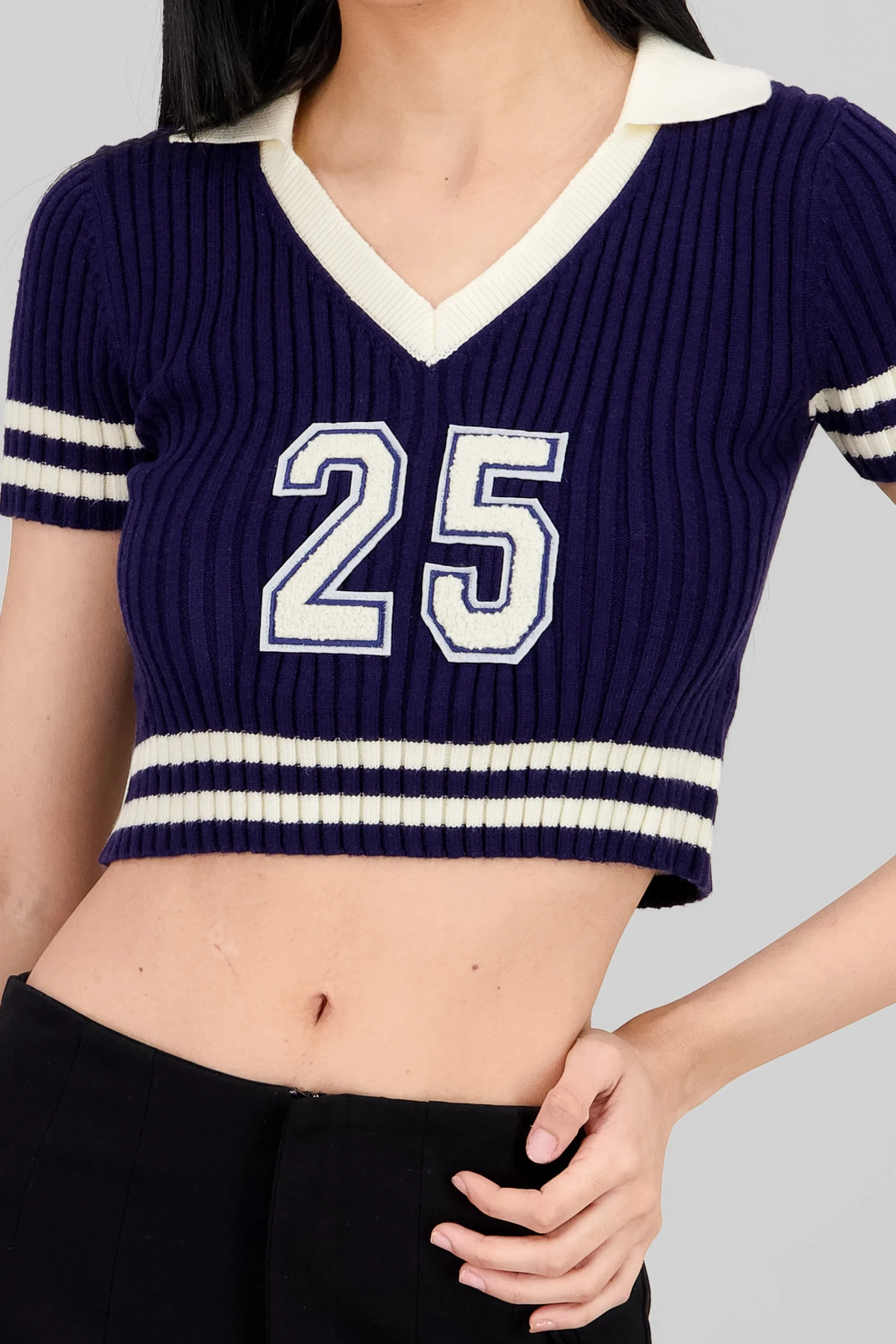 Top polo tejido rib contraste sold by Shasa product image thumbnail 5