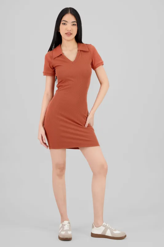 Vestido rib mini cuello polo sold by Shasa