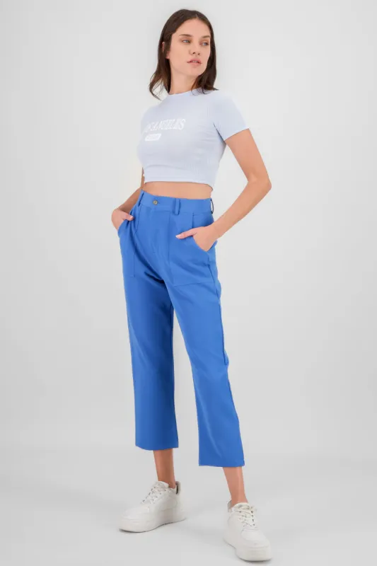 Pantalón Cintura Alta Capri Bolsas sold by Shasa