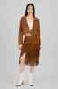 Falda midi con flecos lisa sold by Shasa