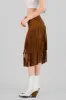Falda midi con flecos lisa sold by Shasa
