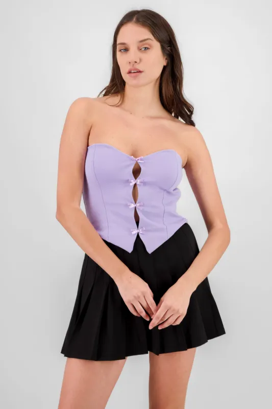 Top strapless detalle moños sold by Shasa