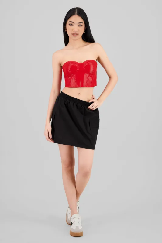 Mini falda parachute detalle bolsas cargo sold by Shasa