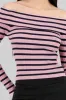 Top rayas off shoulder manga rayas sold by Shasa