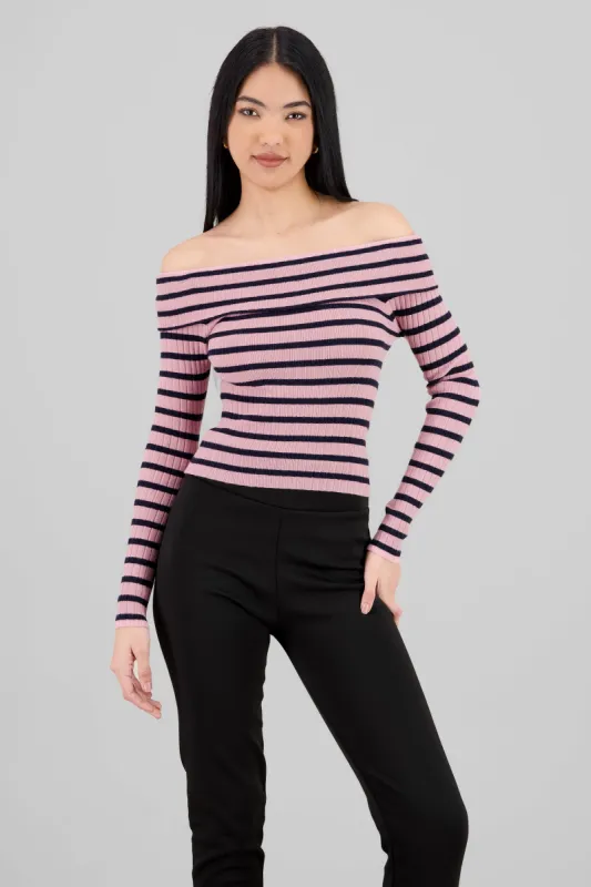 Top rayas off shoulder manga rayas sold by Shasa