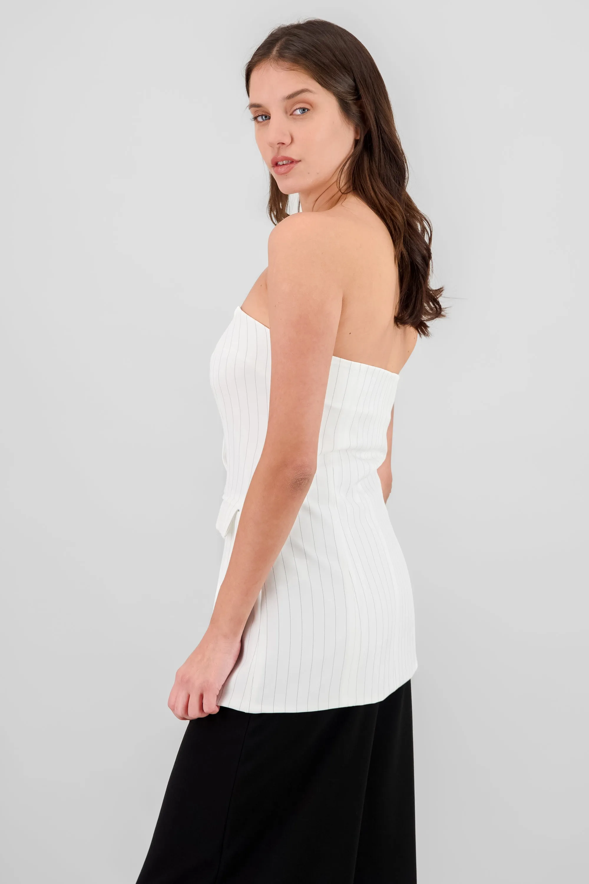 Chaleco strapless rayas con botones Hypsters sold by Shasa product image thumbnail 3